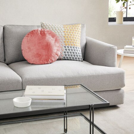 Round Lush Velvet Cushions West Elm United Kingdom Round Lush Velvet Cushions West Elm, Round Velvet Pillow Pink