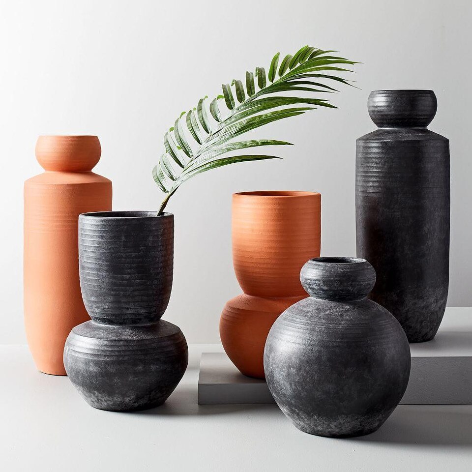 Rounded Terracotta Floor Vases