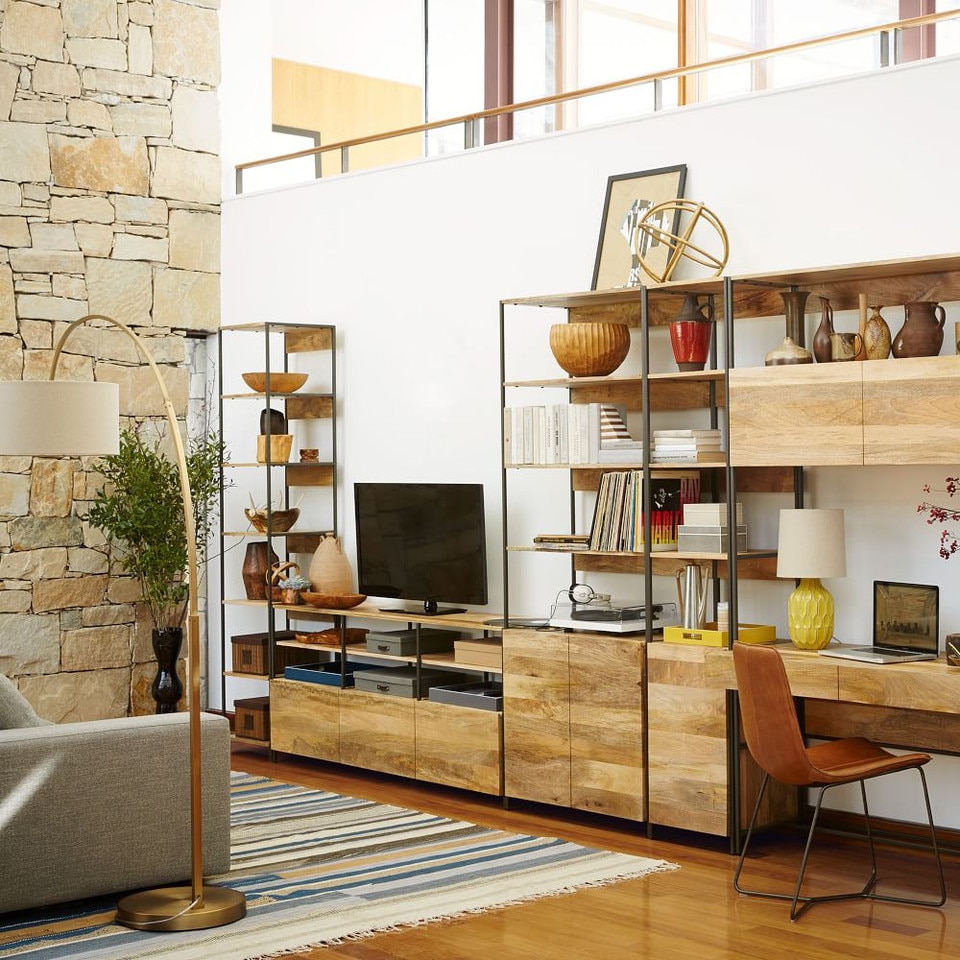 Industrial Open & Closed Storage Bookcase (122 cm)