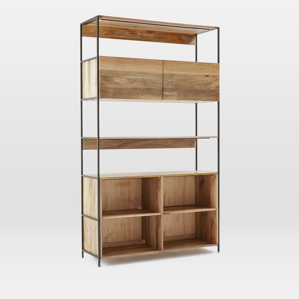 Industrial Open & Closed Storage Bookcase (122 cm)
