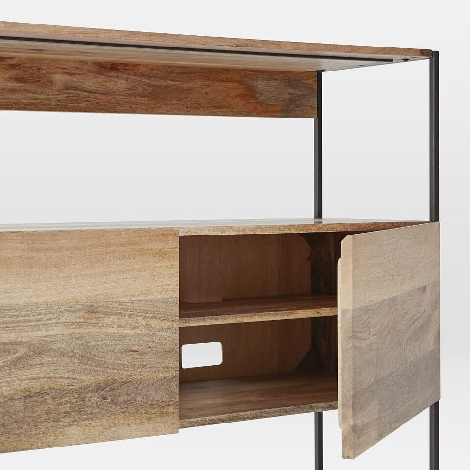 Industrial Open & Closed Storage Bookcase (122 cm)