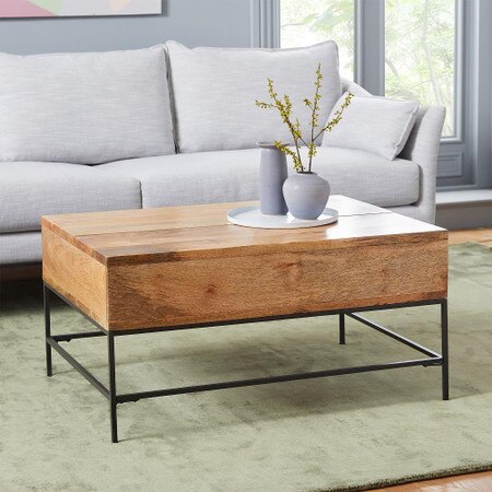 Industrial Storage Pop Up Coffee Table Small 91 Cm West Elm