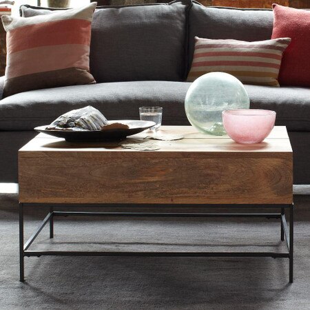 Industrial Storage Pop Up Coffee Table Small 91 Cm West Elm