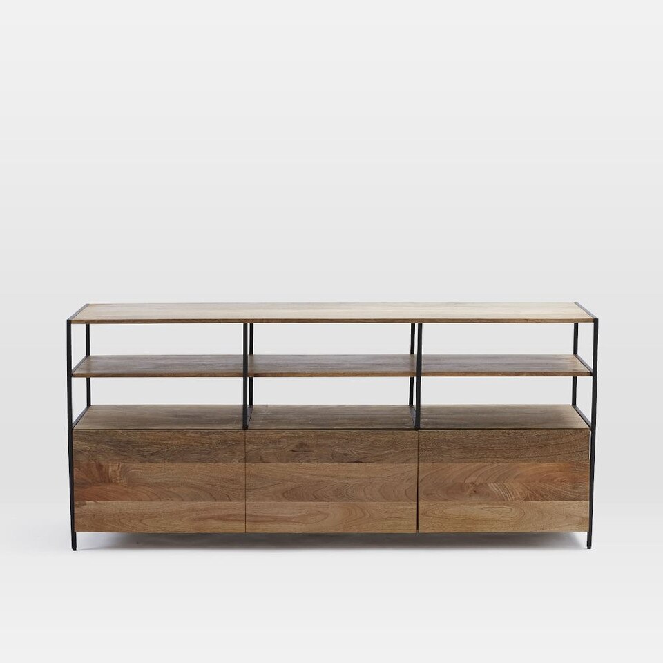 Industrial Modular Large Media Set w/ Bookshelves (257 cm)