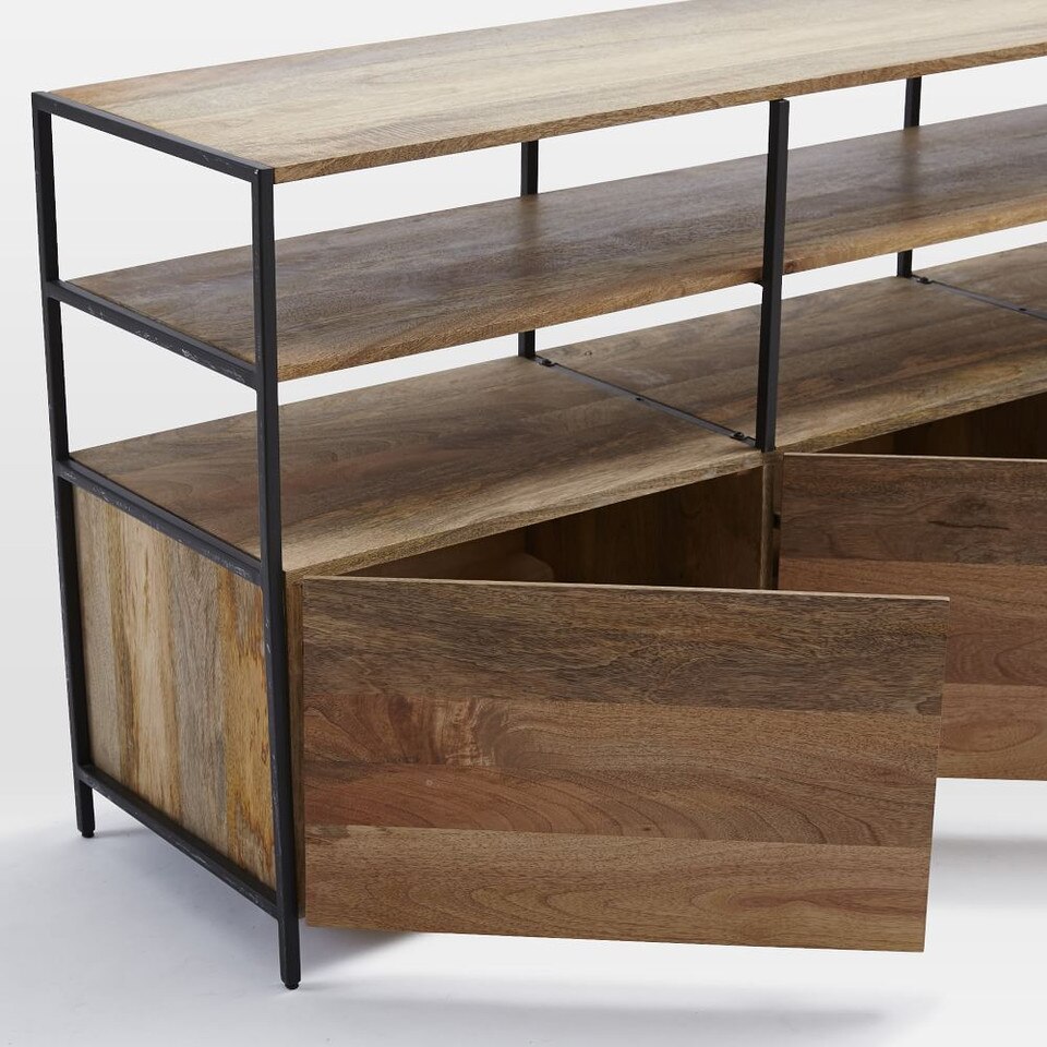 Industrial Modular Large Media Set w/ Bookshelves (257 cm)