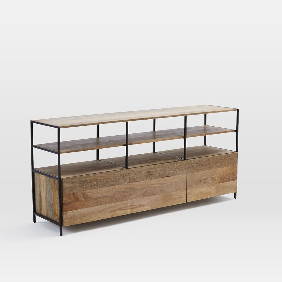 Industrial Modular Large Media Set w/ Bookshelves (257 cm)