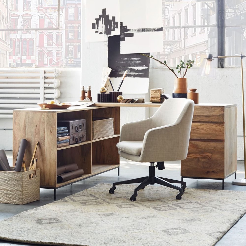 Industrial Modular Desk Set - Box File + Bookcase