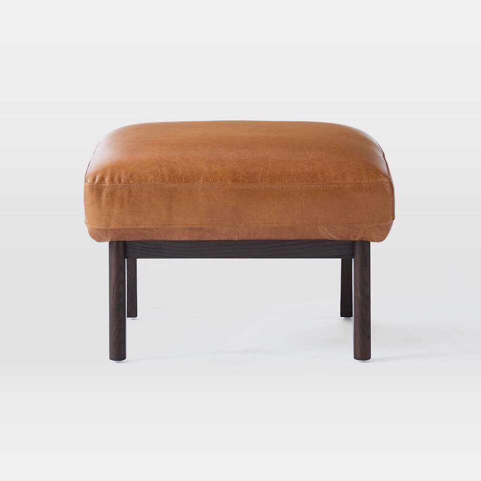 Ryder Leather Footstool Ottoman