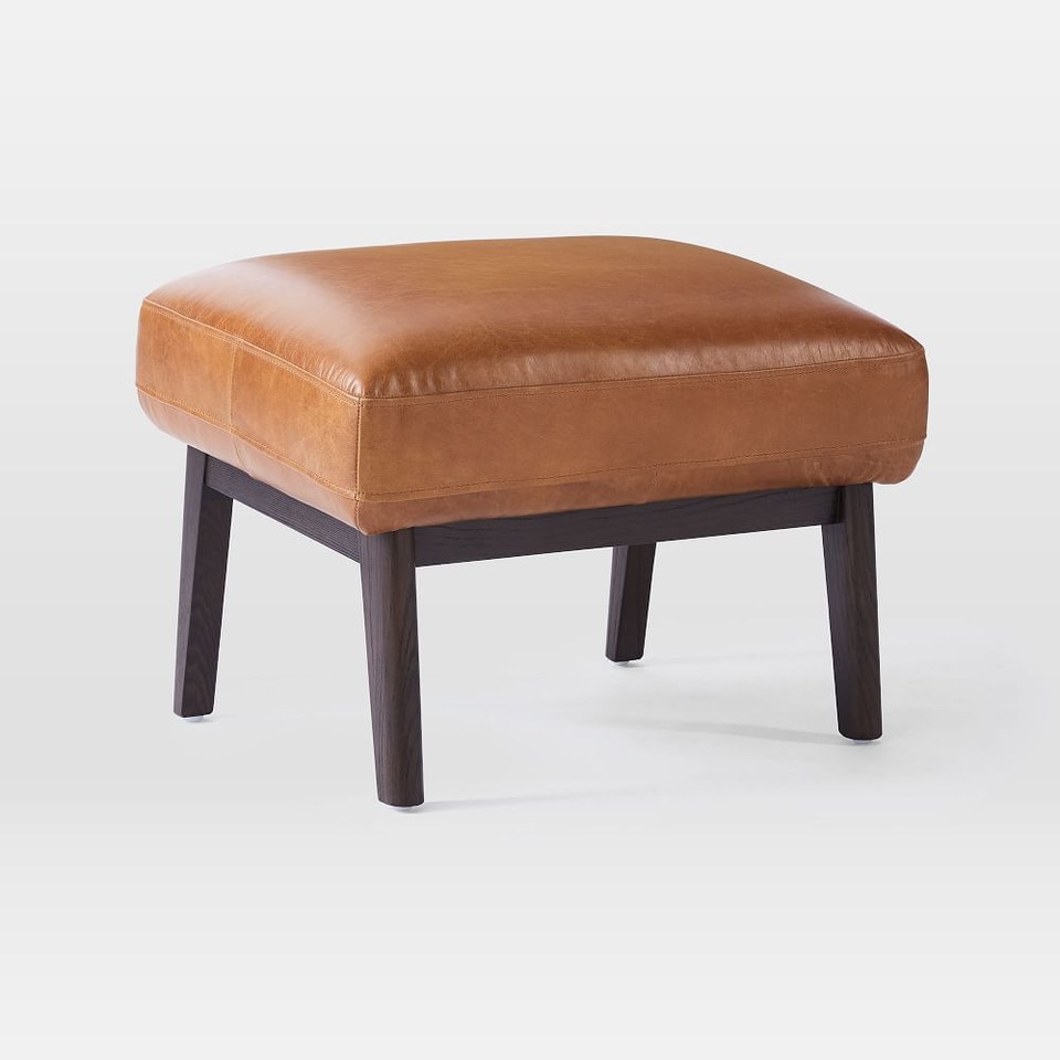 Ryder Leather Footstool Ottoman