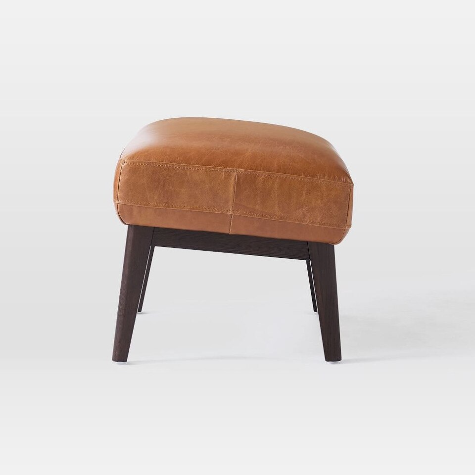 Ryder Leather Footstool Ottoman