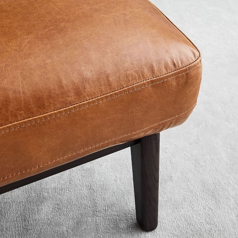 Ryder Leather Footstool Ottoman