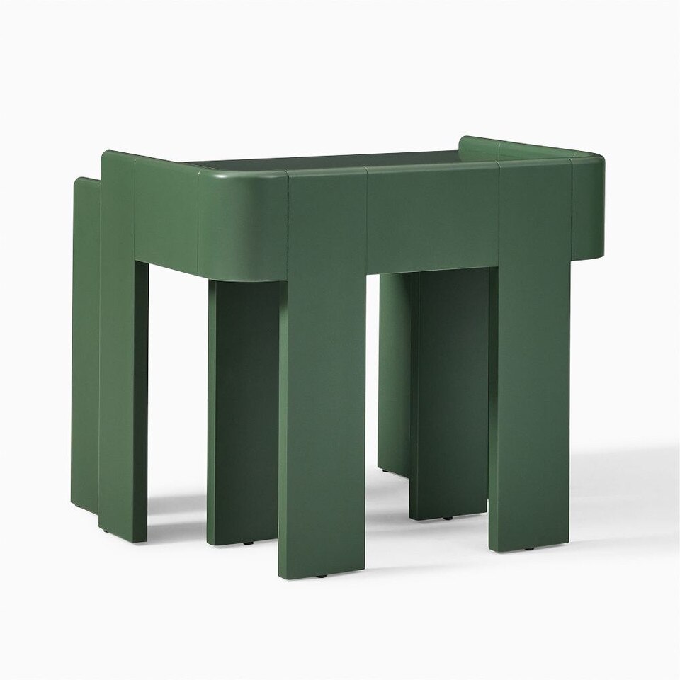 Rylee Nesting Bedside Table - Dark Olive (58 cm - 66 cm)