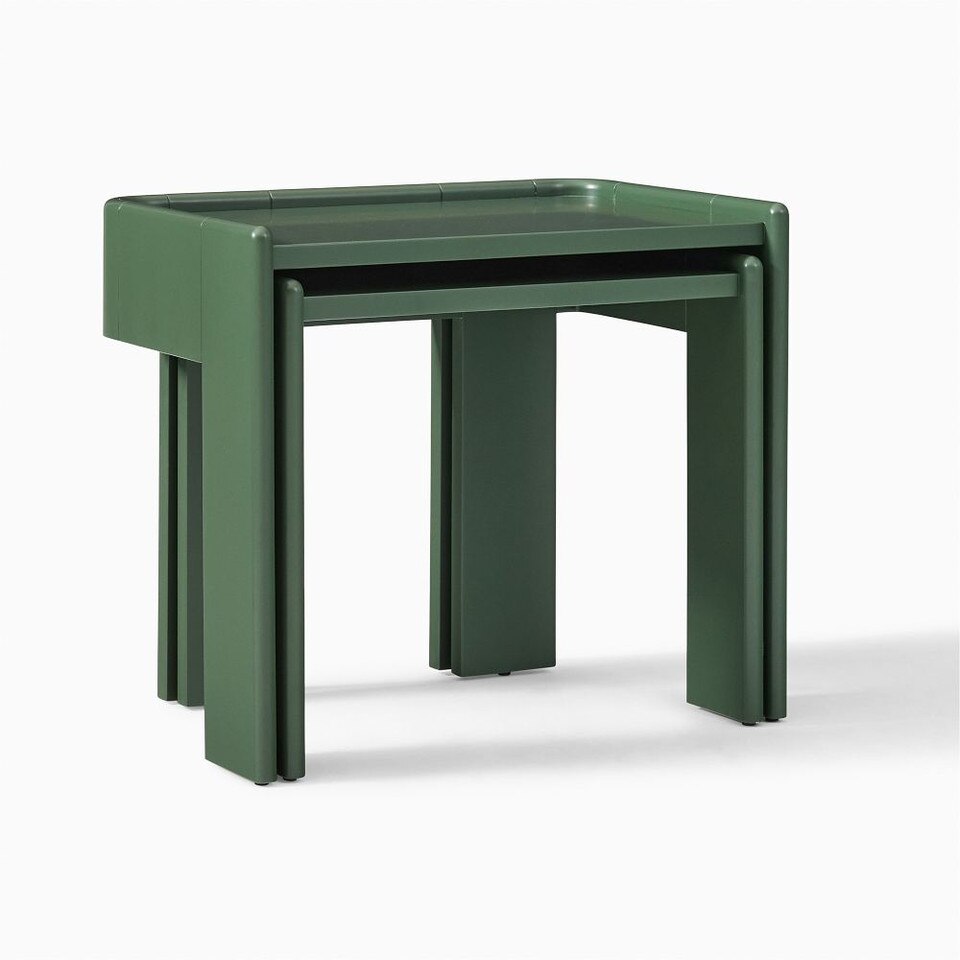Rylee Nesting Bedside Table - Dark Olive (58 cm - 66 cm)