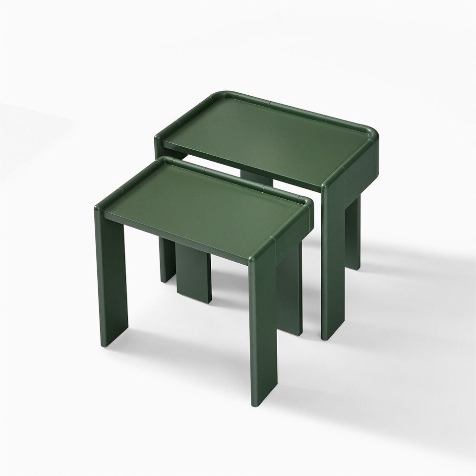 Rylee Nesting Bedside Table - Dark Olive (58 cm - 66 cm)