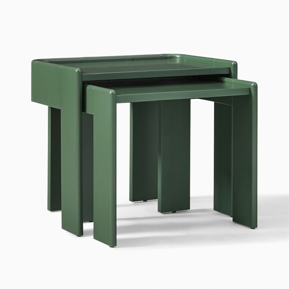 Rylee Nesting Bedside Table - Dark Olive (58 cm - 66 cm)