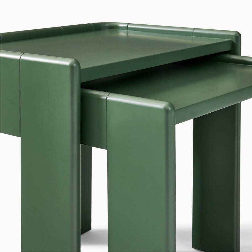 Rylee Nesting Bedside Table - Dark Olive (58 cm - 66 cm)