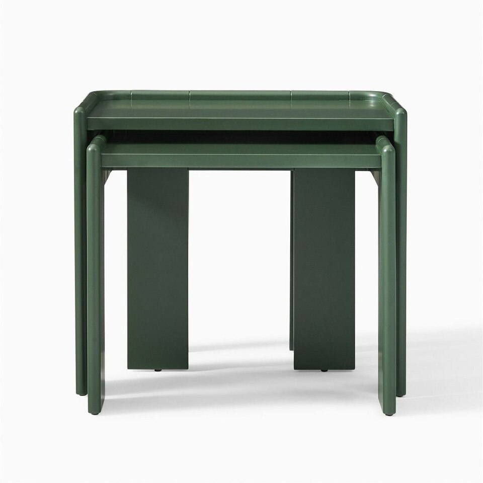Rylee Nesting Bedside Table - Dark Olive (58 cm - 66 cm)