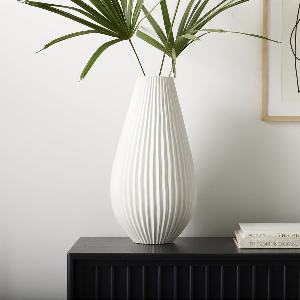 Sanibel Textured Ceramic Vases - White