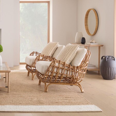 Living Room Indoor Rattan Armchair Savannah Rattan Armchair Modern