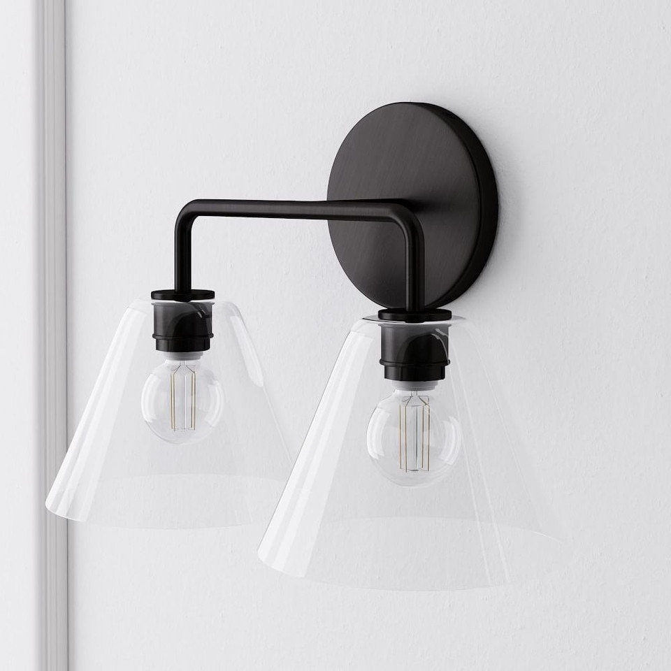 Sculptural 2-Light Cone Sconce