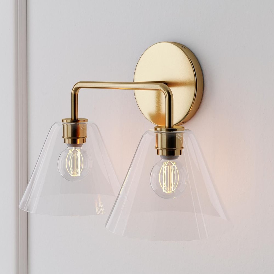 Sculptural 2-Light Cone Sconce