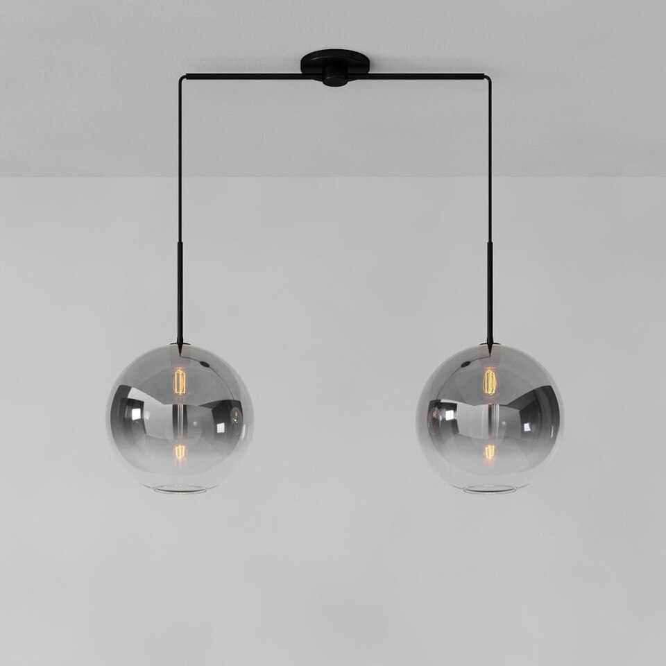 Sculptural 2-Light Globe Pendant - Metallic Ombre