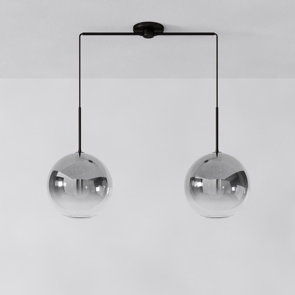 Sculptural 2-Light Globe Pendant - Metallic Ombre