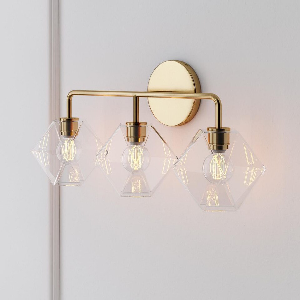 Sculptural 3-Light Faceted Sconce - Milk