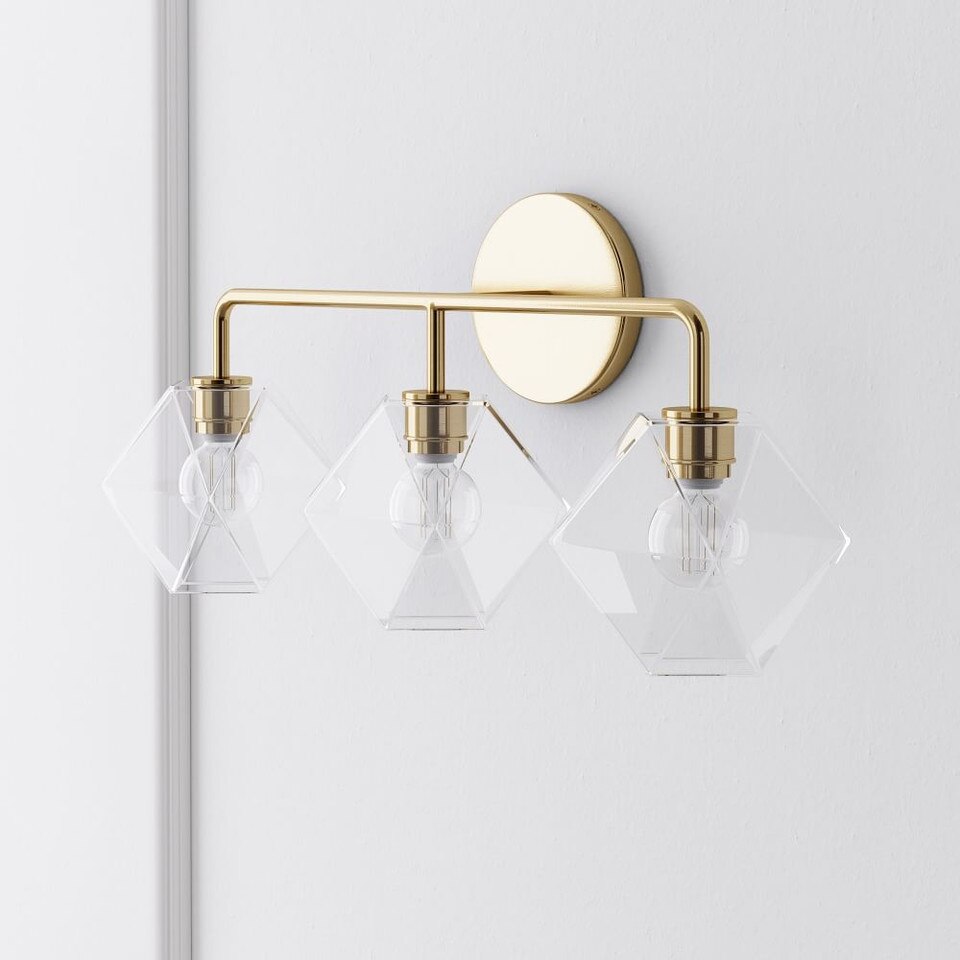 Sculptural 3-Light Faceted Sconce - Milk