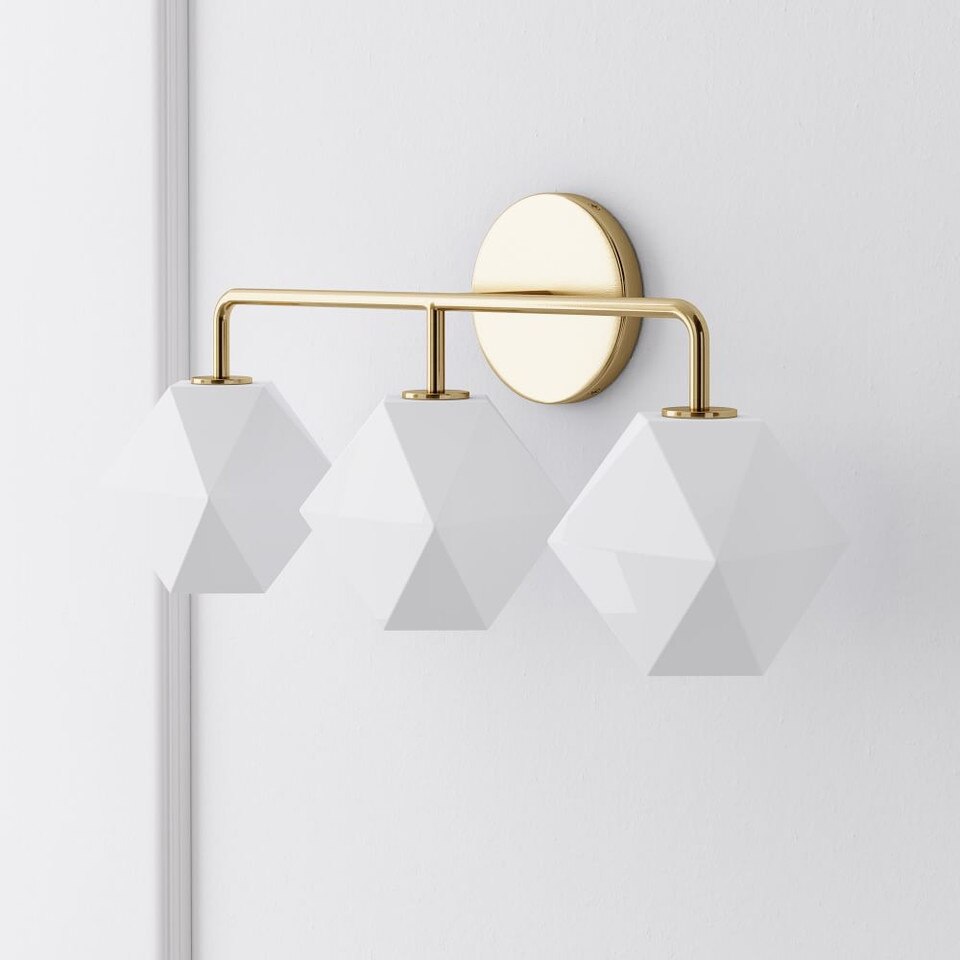 Sculptural 3-Light Faceted Sconce - Milk