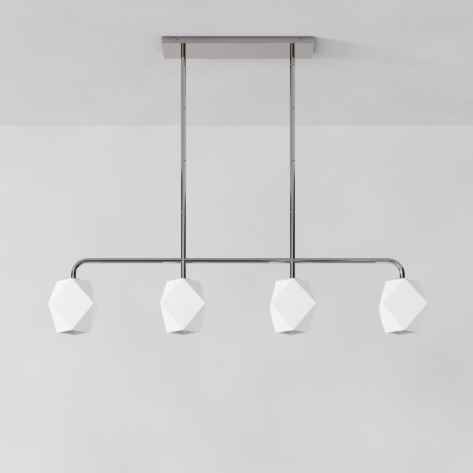 Sculptural 4-Light Faceted Pendant - Milk