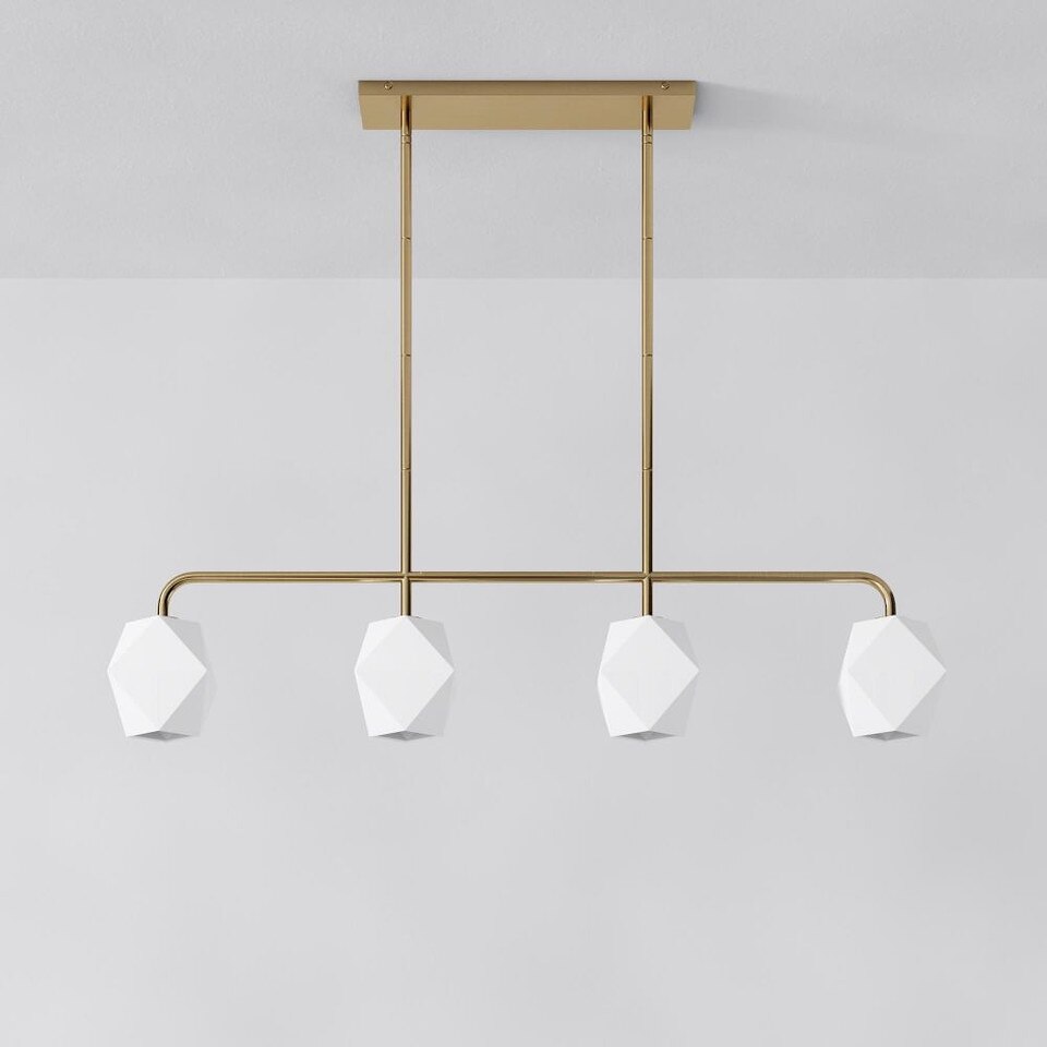 Sculptural 4-Light Faceted Pendant - Milk