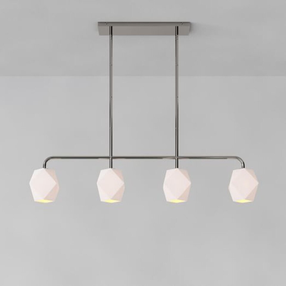 Sculptural 4-Light Faceted Pendant - Milk
