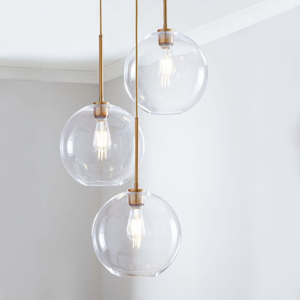 Sculptural Glass 3-Light Globe Chandelier (38 cm - 53 cm)
