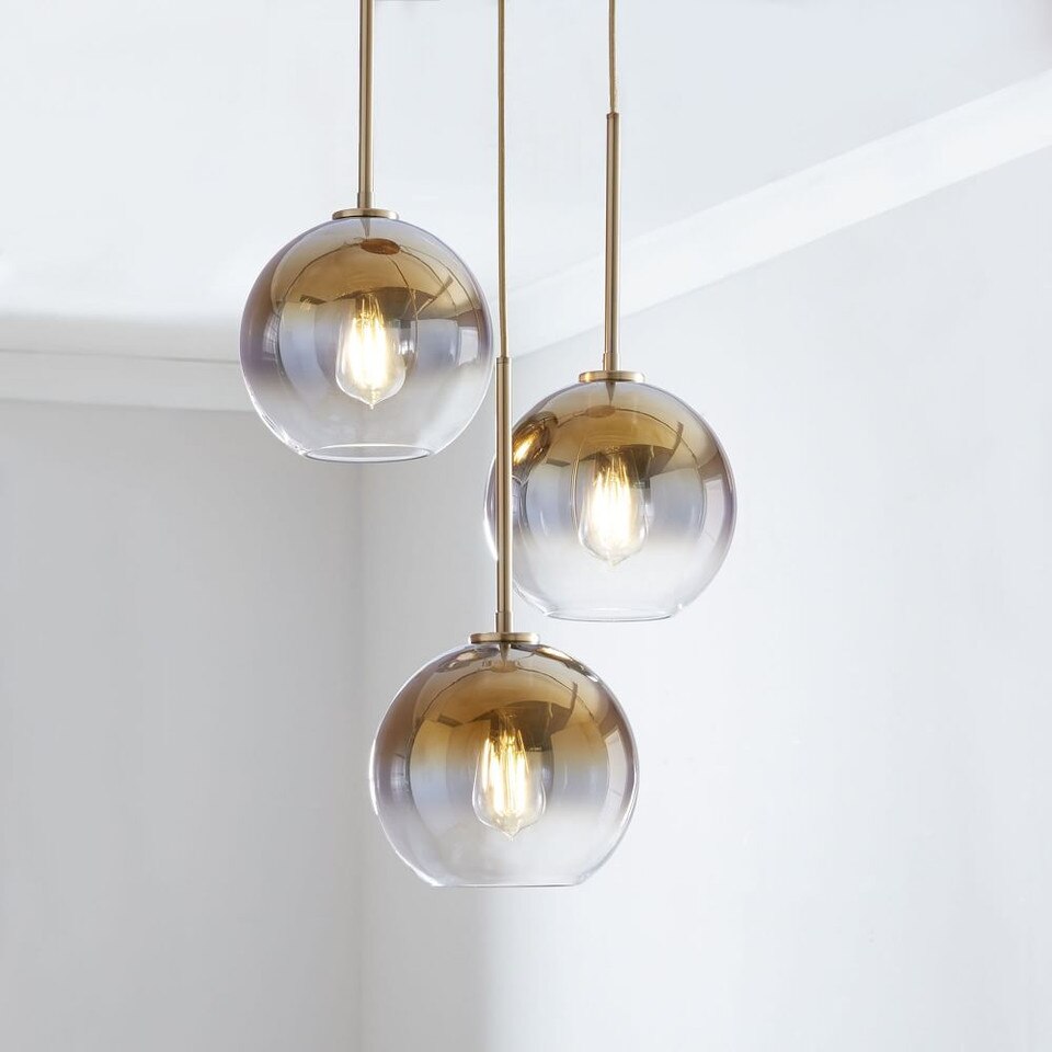 Sculptural Glass 3-Light Globe Chandelier (38 cm - 53 cm)