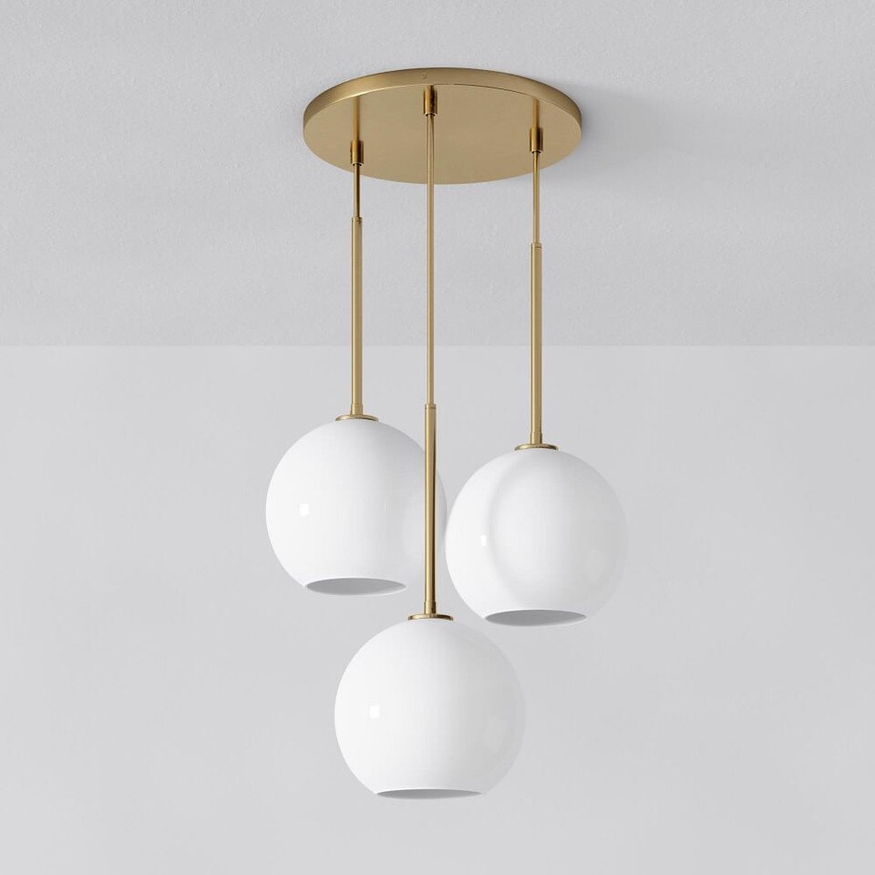 Sculptural Glass 3-Light Globe Chandelier (38 cm - 53 cm)