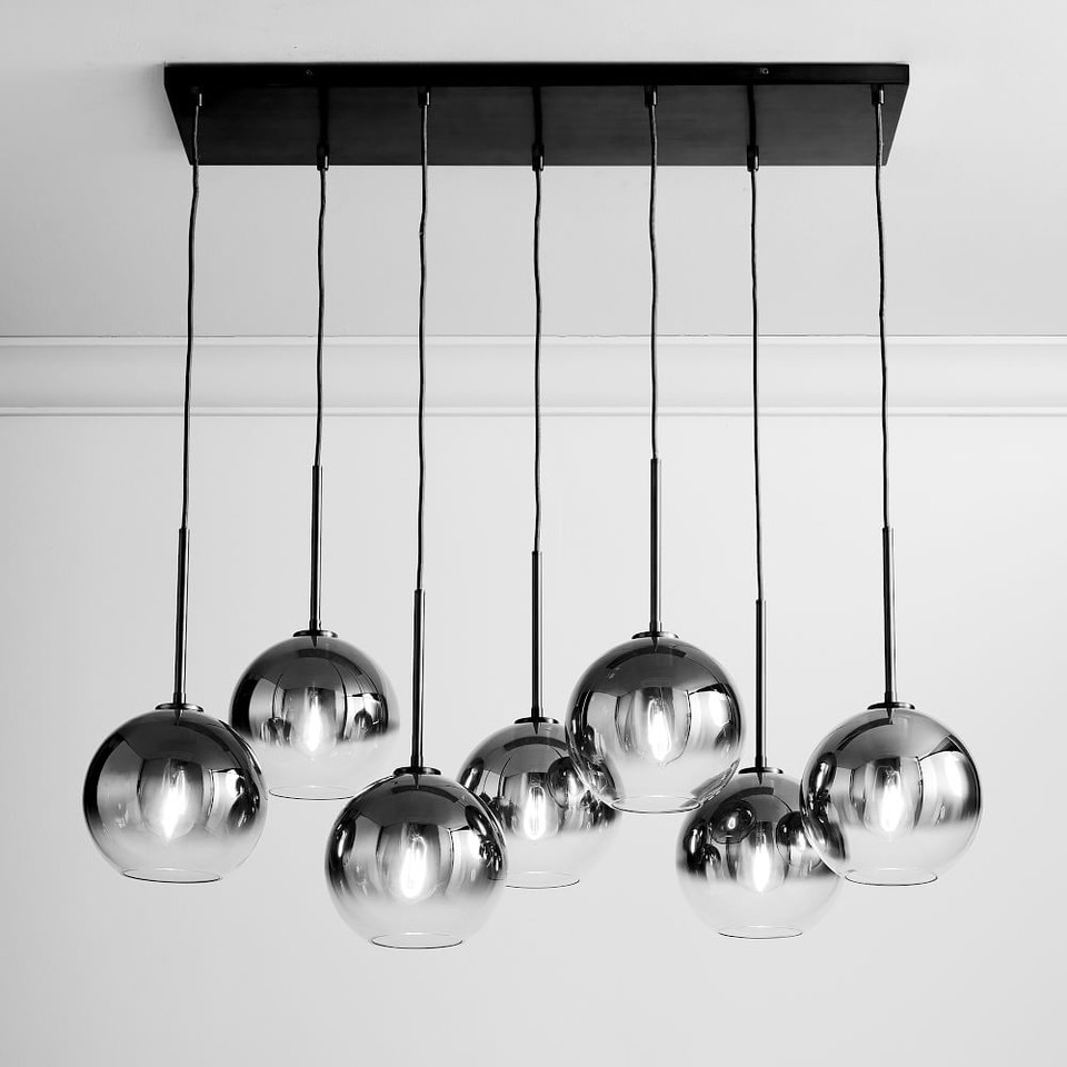 Sculptural Glass 7 Light Globe Chandeliernull