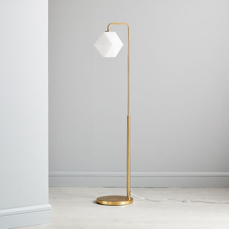 Sculptural Glass Faceted Floor Lamp Milk West Elm United Kingdom Sculptural Glass Faceted Floor Lamp, Sectional Floor Lamp