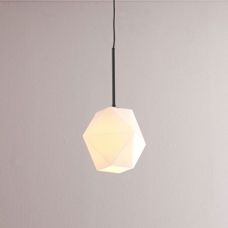 Sculptural Glass Faceted Ceiling Lamp Small Milk West Elm United Kingdom Sculptural Glass Faceted Ceiling Lamp, Small Glass Lamp Shades For Ceiling Lights