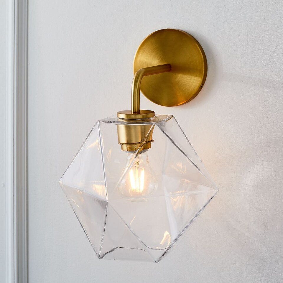 Sculptural Glass Faceted Sconce (10 cm - 21.5 cm)