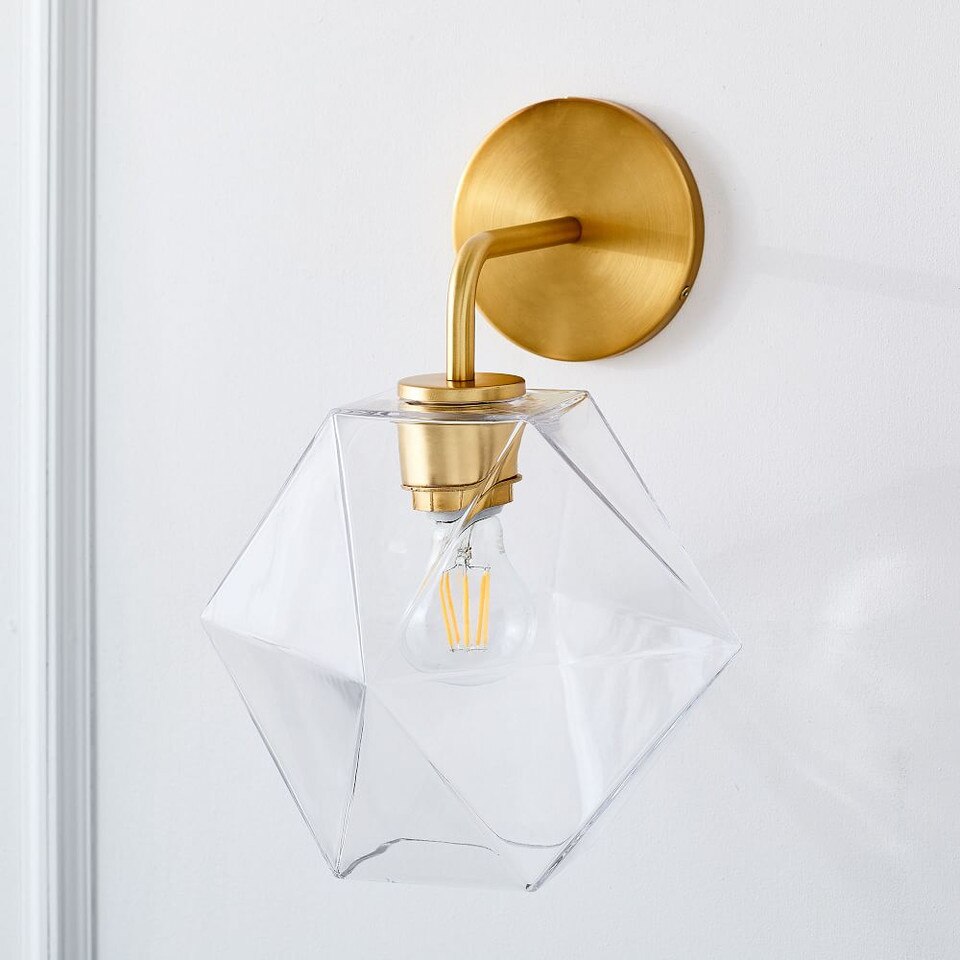 Sculptural Glass Faceted Sconce (10 cm - 21.5 cm)