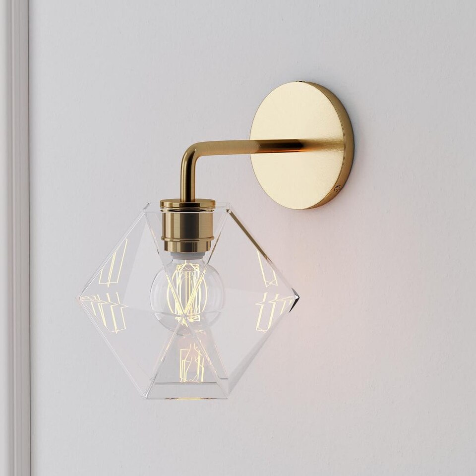 Sculptural Glass Faceted Sconce (10 cm - 21.5 cm)