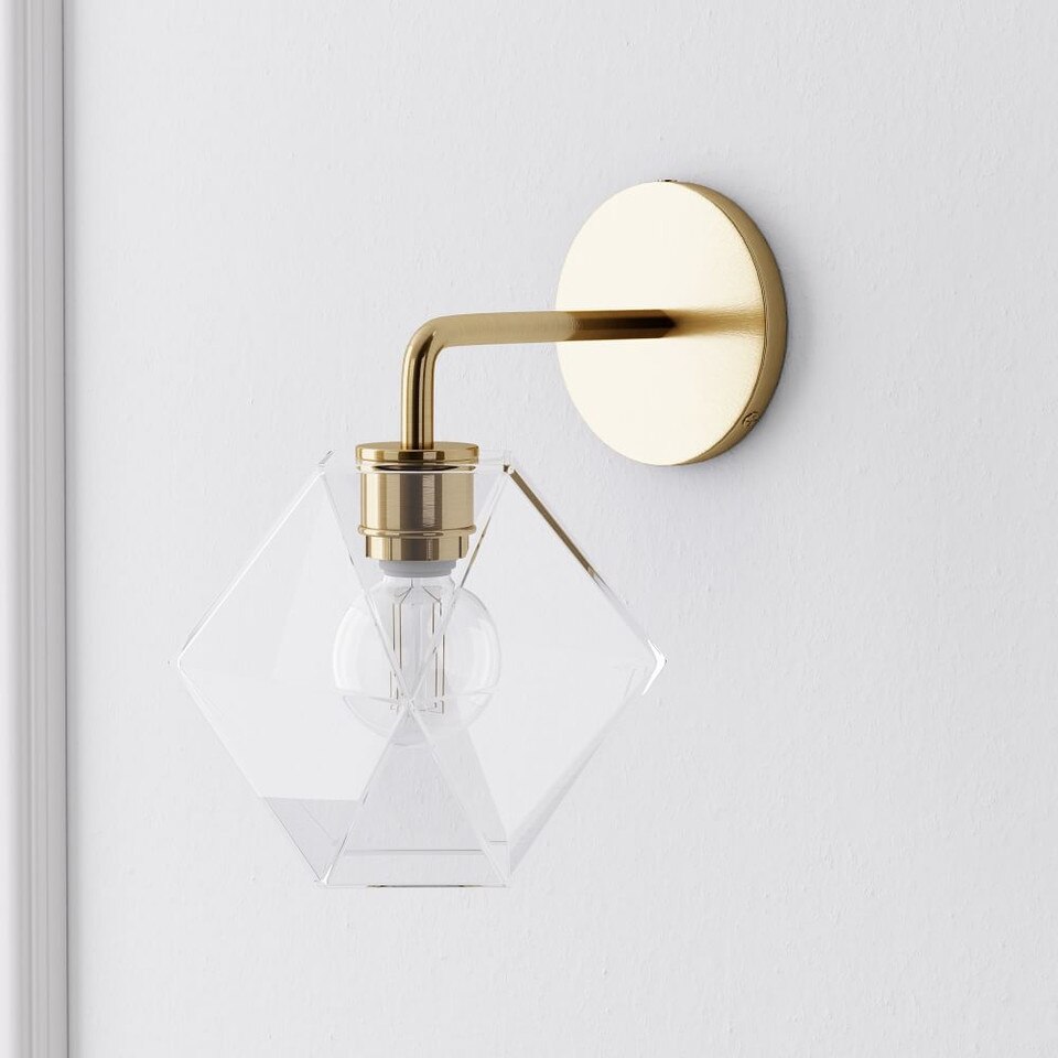 Sculptural Glass Faceted Sconce (10 cm - 21.5 cm)