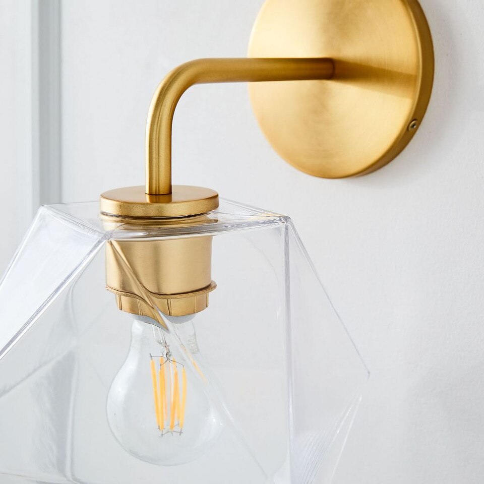 Sculptural Glass Faceted Sconce (10 cm - 21.5 cm)