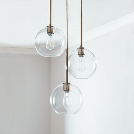 Sculptural Glass Globe 3 Light Chandelier Small Clear West Elm United Kingdom - 3 Light Glass Pendant Sculptural Glass Globe 3 Light Chandelier Small Clear West Elm United Kingdom - 3 Light Glass Pendant