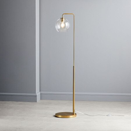 Sculptural Glass Globe Floor Lamp Clear West Elm United Kingdom Sculptural Glass Globe Floor Lamp, Lamp Glass Globe Base Plate