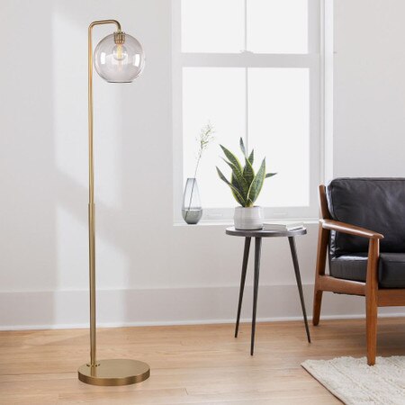 Sculptural Glass Globe Floor Lamp Clear West Elm United Kingdom Sculptural Glass Globe Floor Lamp, Playroom Floor Lamp