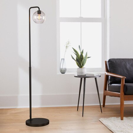Sculptural Glass Globe Floor Lamp Clear West Elm United Kingdom Sculptural Glass Globe Floor Lamp, 3 Head Metal Globe Floor Lamp