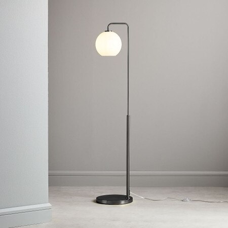 Sculptural Glass Globe Floor Lamp Milk West Elm United Kingdom Sculptural Glass Globe Floor Lamp, Frosted Glass Globe Floor Lamp