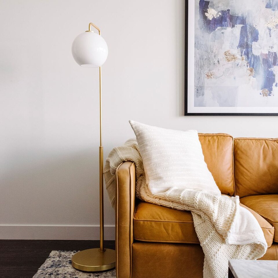 Sculptural Glass Globe Floor Lamp (147 cm)
